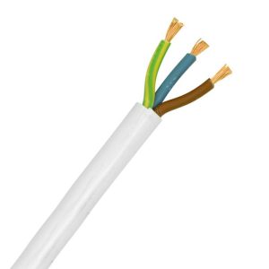0.5mm 3 core PVC flex cable white round